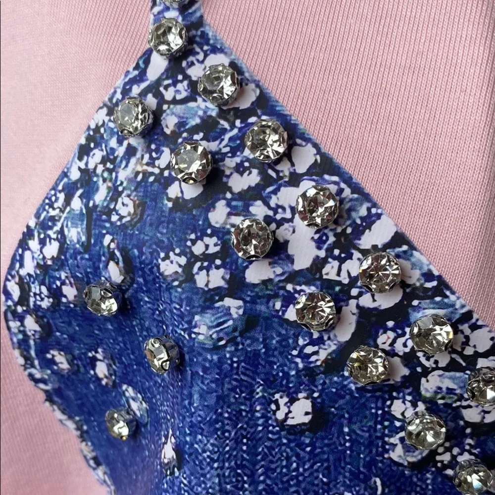 Rhinestone Denim Illusion Tee - Picture 6 of 7